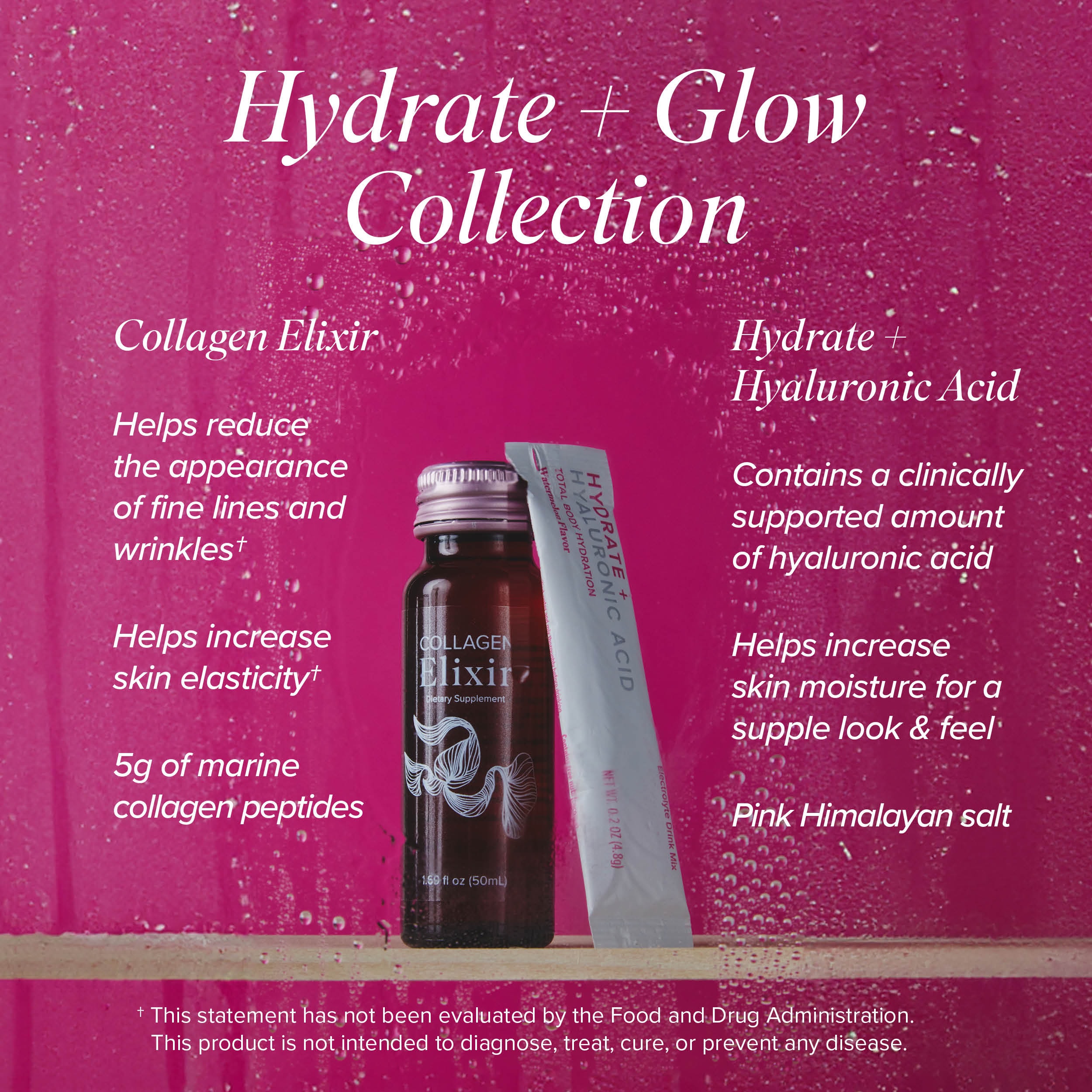 Hydrate and Glow Collection — Collagen Elixir and Hyaluronic Acid